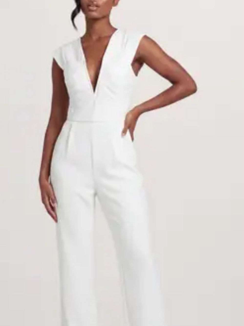 Boohoo Ivory Halter Wide-Leg Jumpsuit - Picture 2 of 2